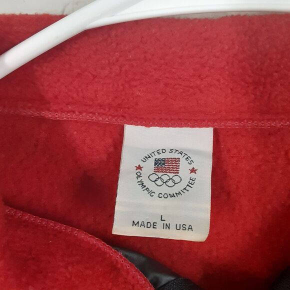 Olympic Committee Fleece Jacket Mens Large L Black Red Team USA Full Zip - Picture 5 of 9